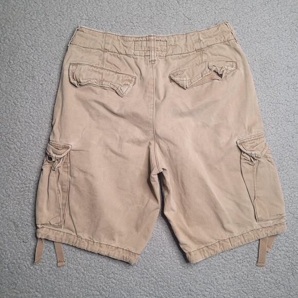 Abercrombie & Fitch Shorts Men 28 Khaki Cargo Drawstring Outdoor Pockets Casual - Picture 2 of 7